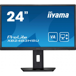 Монитор LCD 23.8'' 16:9 1920х1080(FHD) MVA, nonGLARE, 250cd/m2, H178°/V178°, 3000:1, 80M:1, 16.7M Color, 4ms, VGA, HDMI, DP, USB-Hub, Height adj, Pivot, Tilt, HAS, Speakers, Swivel, 3Y, Black