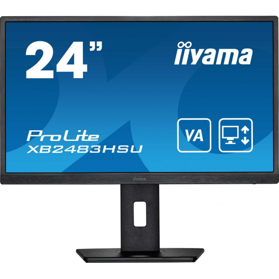 Монитор LCD 23.8'' 16:9 1920х1080(FHD) MVA, nonGLARE, 250cd/m2, H178°/V178°, 3000:1, 80M:1, 16.7M Color, 4ms, VGA, HDMI, DP, USB-Hub, Height adj, Pivot, Tilt, HAS, Speakers, Swivel, 3Y, Black