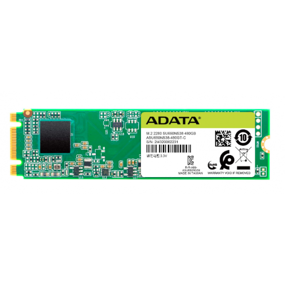 SSD накопитель ADATA 120Gb M.2 2280 SATA III,  R/w 550/410, IOPS 60/40K, MTBF 2M, 3D TLC, 70TBW