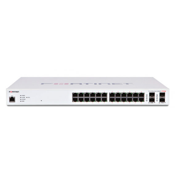 FortiSwitch-224D-FPOE L2/L3 PoE+ Switch - 24 x GE RJ45 ports(all POE+), 4 x GE SFP slots, FortiGate Switch controller compatible.