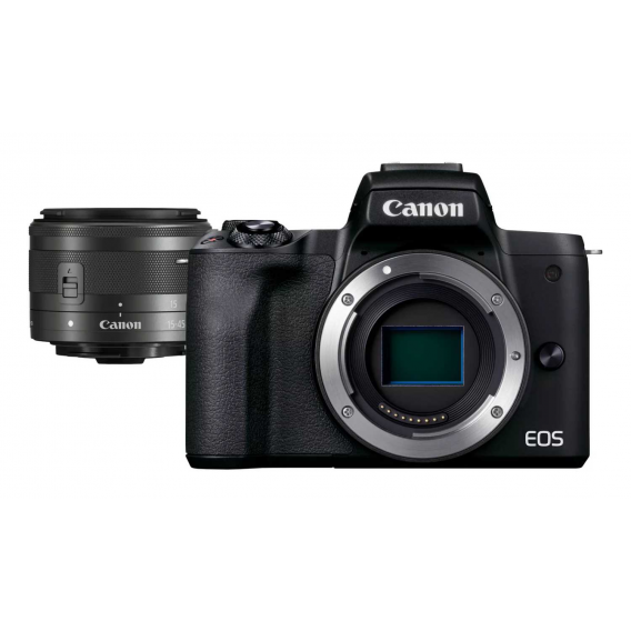 Фотоаппарат CanonEOS M50 Mark II 15-45 IS STM , черный, 24 Mpx CMOS 22.3 х 14.9 мм, 3840x2160/25, экран 3.0" поворотный, Li-ion