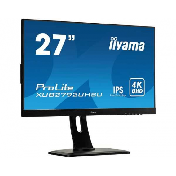 Монитор LCD 27'' [16:9] 3840x2160(UHD 4K) IPS, nonGLARE, 60 Гц, 300cd/m2, H178°/V178°, 1000:1, 80M:1, 1.07B, 4ms, DVI, HDMI, DP, USB-Hub, Height adj, Pivot, Tilt, Swivel, Speakers, 3Y, Black