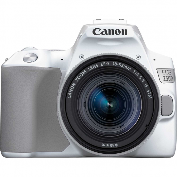 Фотоаппарат цифровой Canon EOS 250D 18-55IS STM White Белый, 24 Mpx CMOS Кроп 1.6, 3840 x 2160/30,  экран 3.15" поворотный, Li-ion