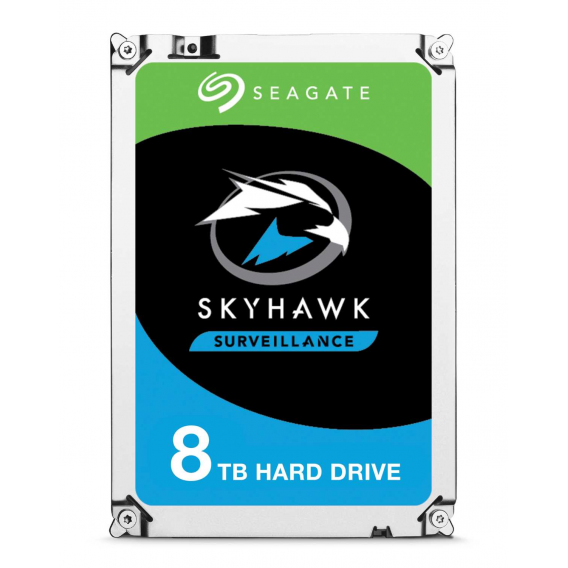Жесткий диск Seagate SkyHawk ST8000VX004,  8TB, 3.5", 7200 RPM, SATA-III, 512e, 256MB, for NVR/DVR, для систем видеонаблюдения