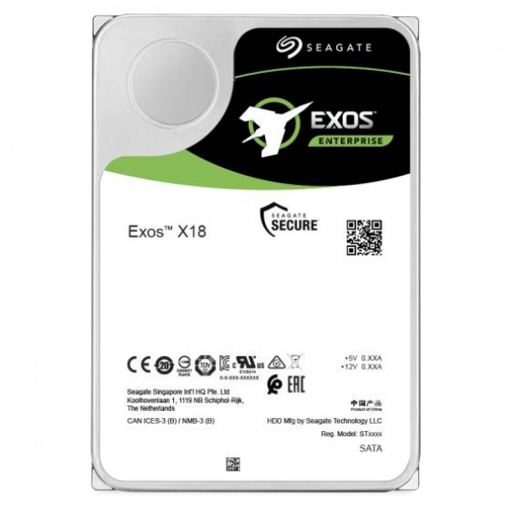 Жесткий диск Seagate Exos X18 ST16000NM000J, 16TB, 3.5", 7200 RPM, SATA-III, 512e/4Kn, 256MB