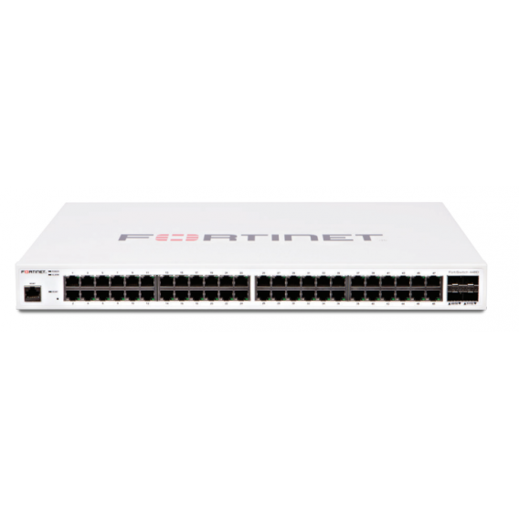 L2 Switch -- 48xGE RJ45 ports, 4x10GE SFP+ ports, FortiGate switch controller compatible