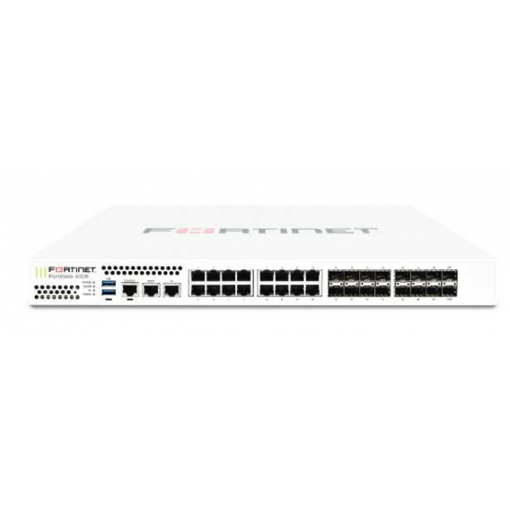 FortiGate-400E 18 x GE RJ45 ports (including 1 x MGMT port, 1 X HA port, 16 x switch ports), 16 x GE SFP slots, SPU NP6 and CP9 hardware accelerated