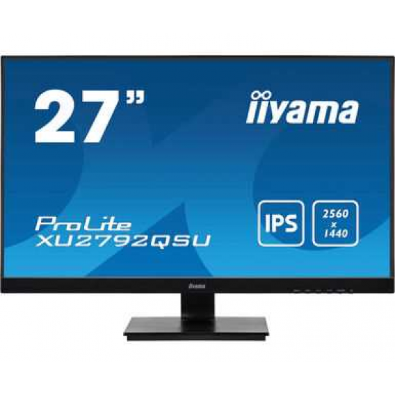 Монитор LCD 27'' [16:9] 2560х1440(WQHD) IPS, nonGLARE, 350cd/m2, H178°/V178°, 1000:1, 80M:1, 1,07 миллиардов цветов, 5ms, VGA, DVI, HDMI, DP, USB-Hub, Tilt, Speakers, 3Y, Black