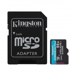 Карта памяти Kingston SDCG3/64GB A2 U3 V30 64GB + адаптер