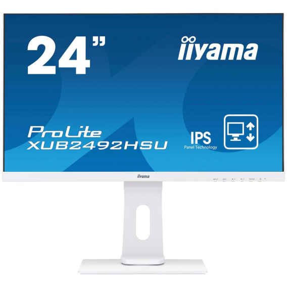 Монитор LCD 23.8'' [16:9] 1920х1080(FHD) IPS, nonGLARE, 250cd/m2, H178°/V178°, 1000:1, 5M:1, 16.7M, 4ms, VGA, HDMI, DP, USB-Hub, Height adj, Pivot, Tilt, Swivel, Speakers, 3Y, White