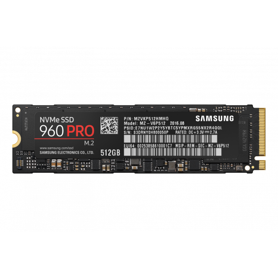 Твердотельный накопитель SSD Samsung 960 PRO 512GB, PCIe 3.0 x4, NVMe 1.2