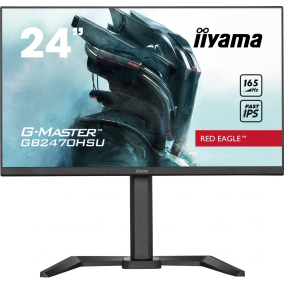 Монитор LCD 24'' Fast IPS Gaming, G-Master Red Eagle, FreeSync Premium, 1920x1080@165Hz, 250cd/m, 1100:1, HDMI, DisplayPort, 0,8ms (MPRT), Speakers, USB-HUB (2x2.0), Черный Tuner, 15cm Height Adj. Stand