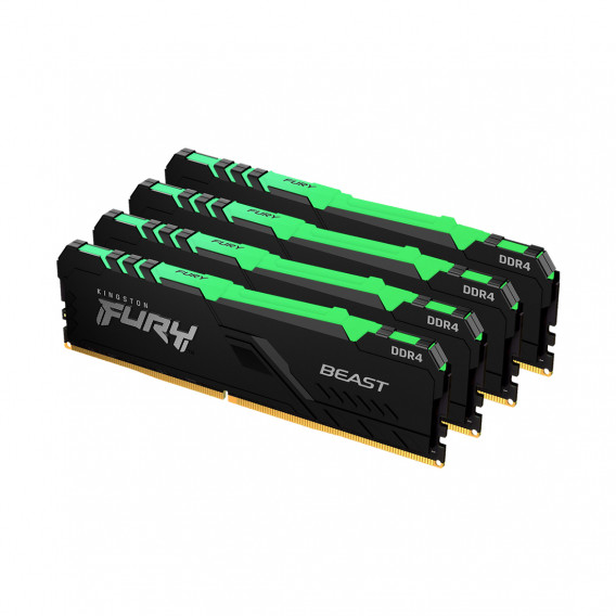 Комплект модулей памяти Kingston FURY Beast Black RGB KF426C16BBAK4/32 DDR4 32GB (Kit 4x8GB) 2666MHz