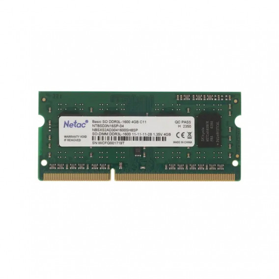 Модуль памяти Netac для ноутбука NTBSD3N16SP-04 DDR3 4GB <PC3-12800/1600MHz>