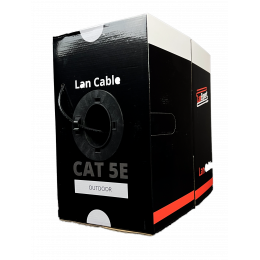 UTP кабель наружний OUTDOOR CAT 5E U/UTP (SOLID) 4PRx24AWG LDPE 100MHZ (305м в коробке) черный